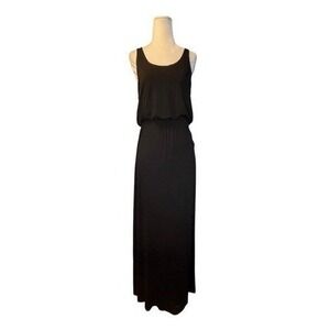 Lush Racerback Maxi Dress Black Lightweight Knit Sleeveless Casual S